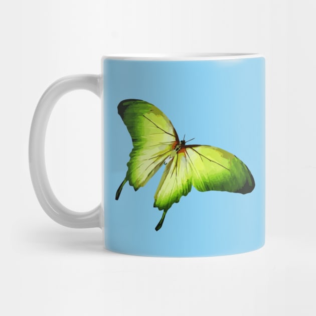 Green Butterfly Digital Painting by Glenn Landas Digital Art